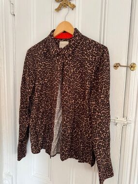 Sezane Women's Brown Leopard Print shirt